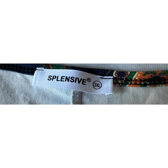 Splensive Woman Long Sleeve Pull Over Navy Blue Top Tunic Paisley Flower 3XL - Picture 4 of 7